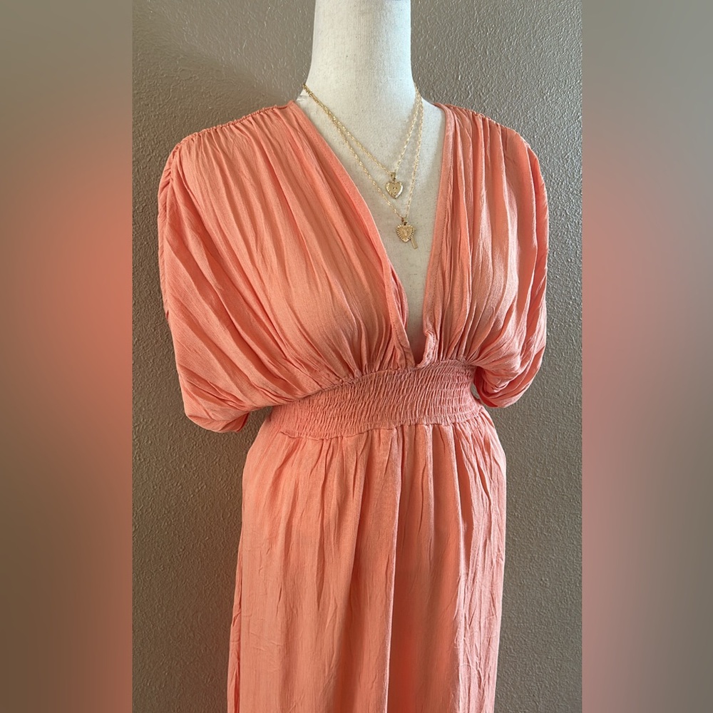 Elegant Peach Maxi Dress - Picture 7 of 10